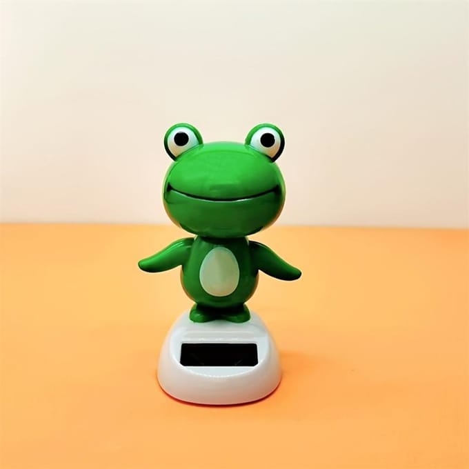 Eco Solar Dansende Kikker 10cm Dashboard Speelgoed Geen Batterij ABS Groen Auto Decor groen