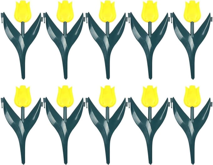 Bloembedrand - Decoratieve Omheining - Tuin Verfraaien - Bloemvormig Ontwerp - 30x25 cm - Geel