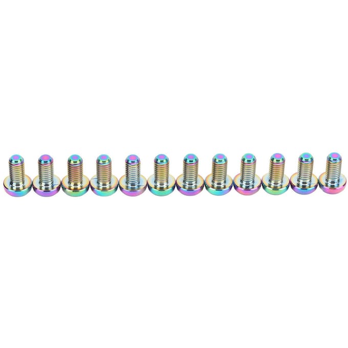 12 stuks RISK Fiets Schijfrem Rotor Bouten M5x10mm T25 Titaniumlegering Fiets Remschijf Schroef gray