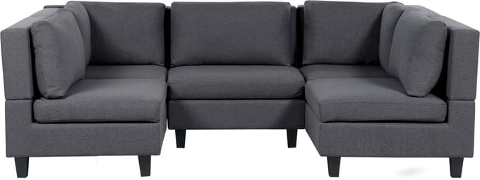 UNSTAD - Modulaire bank - Donkergrijs - 5-zits - Polyester