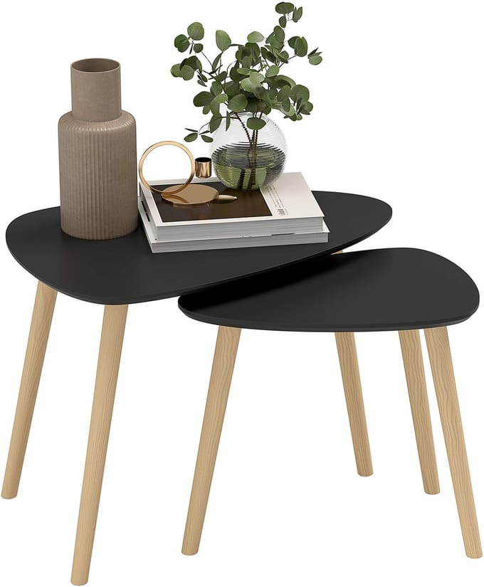 HOMCOM-Salontafelset-MDF-59,5x39,5x45cm-Zwart