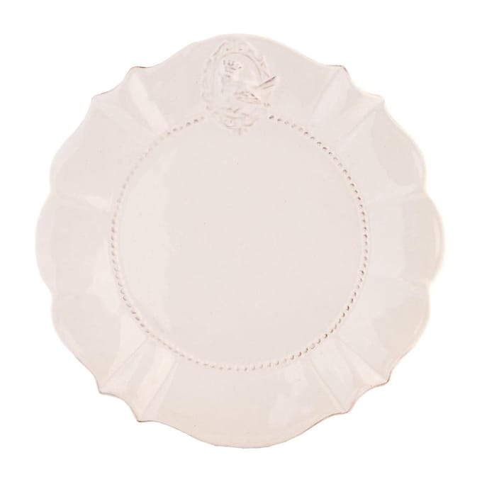 Clayre & Eef Ontbijtbord Ø 21 cm Wit Keramiek