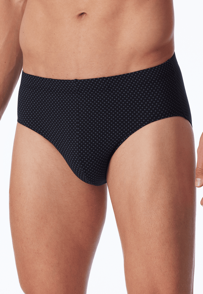 SCHIESSER Cotton Casuals slip (1-pack) - heren minislip zwart met patroon