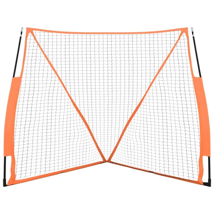 vidaXL - Honkbalnet - draagbaar - 183x182x183cm - staal - polyester - oranje - zwart