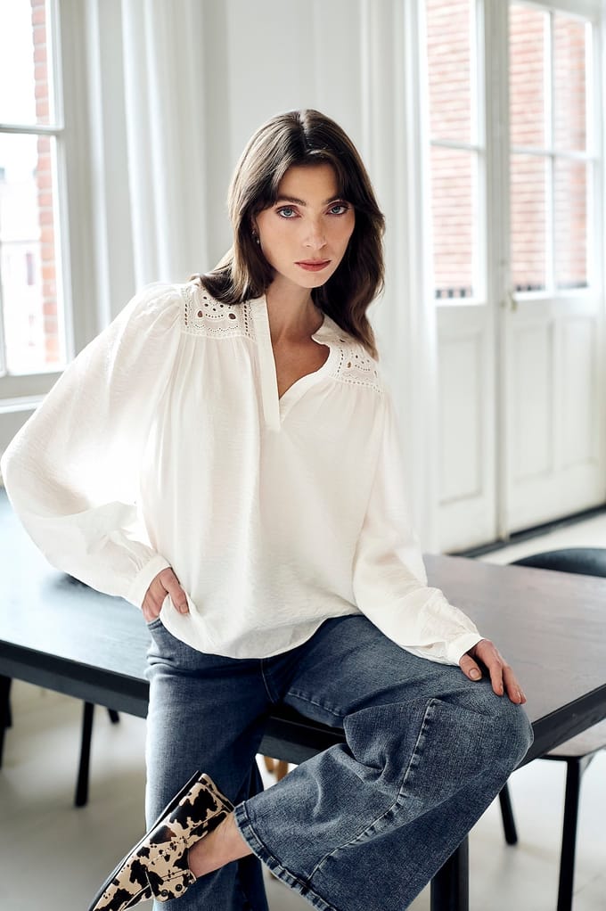 Alen viscose lace blouse | Clound Dancer 2 - Clound Dancer 2 / M
