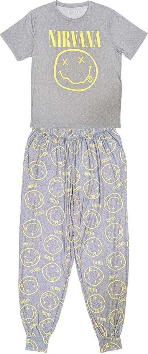 Nirvana - Yellow Smile Pyjama - M - Grijs