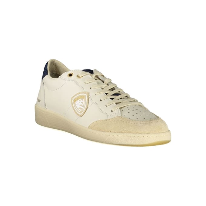 Blauer Witte Polyurethaan Heren Sneaker
