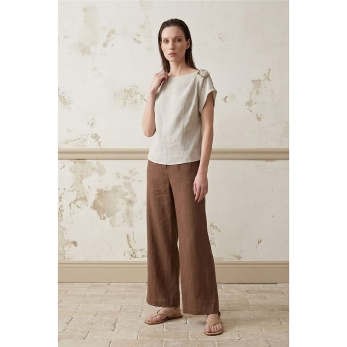Katoenen Poplin Bootkleurige Blouse met Strik