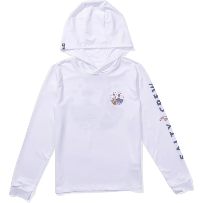 Salty Crew Stake Out Sunshirt Rash Guard Met Lange Mouwen Wit M Jongens