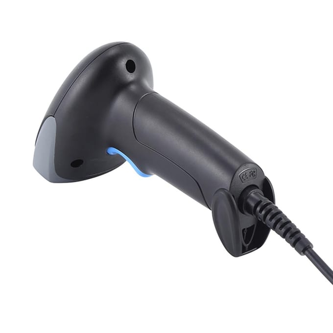 1D Laser Barcodescanner Bedrade Barcodelezer Met Buzzer en LED-indicatie HandmatigAutomatisch zwart