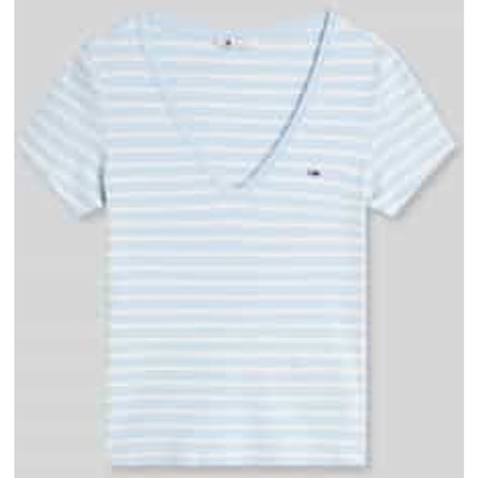 slim fit T-shirt van katoenmix