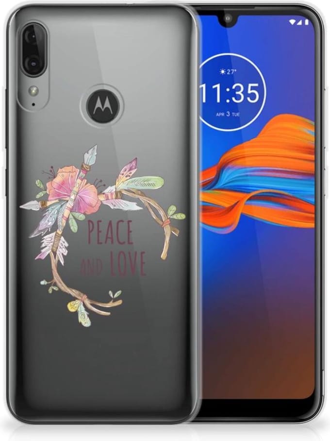 Motorola Moto E6 Plus Telefoonhoesje met Naam Boho Text