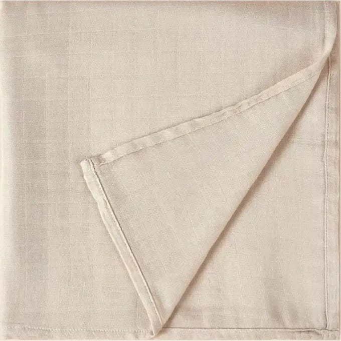 Hydrofiele doek XL Zand/ Beige - 120x120 cm - Inbakerdoek - Swaddle doek groot