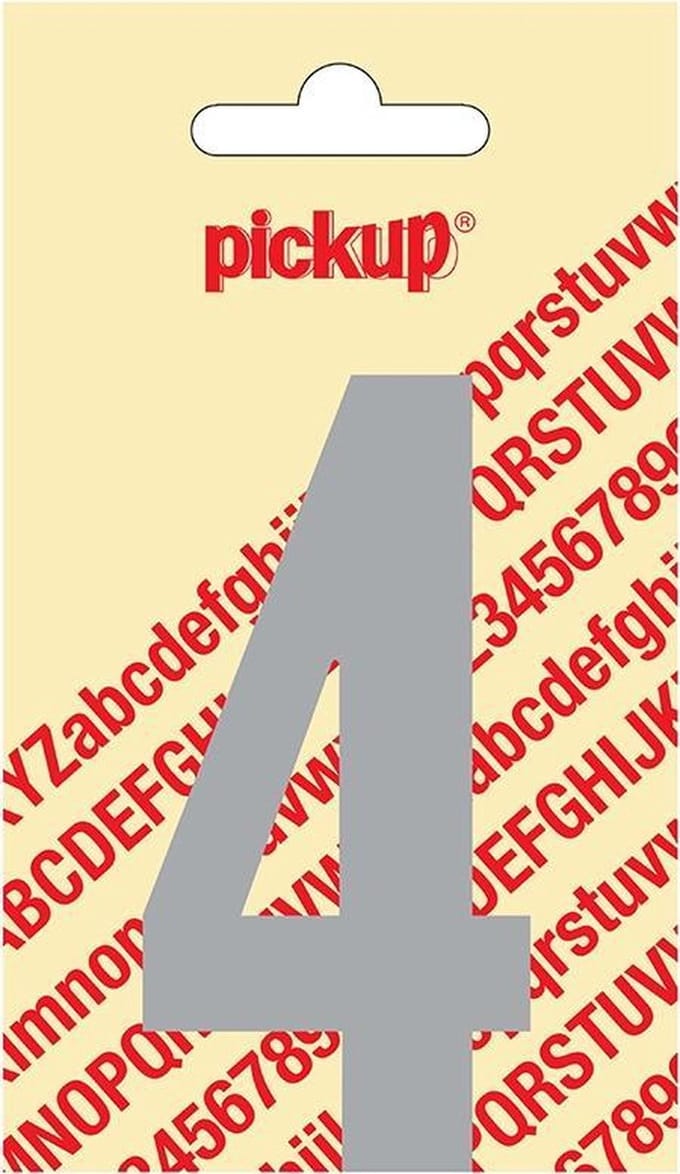 Pickup plakcijfer Nobel Lichtgrijs - 90 mm 4