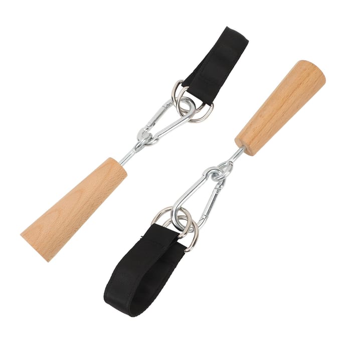 1 Paar Houten Pull Up Grips Professionele Armkrachttraining Pull Up Fitnessaccessoires voor Thuis beige