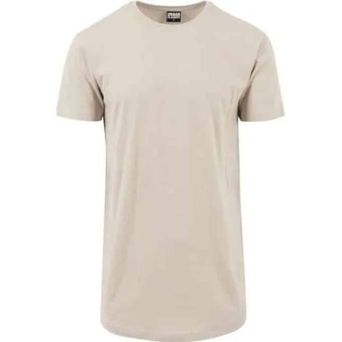 Urban Classics - Shaped Long Heren Tshirt - L - Creme