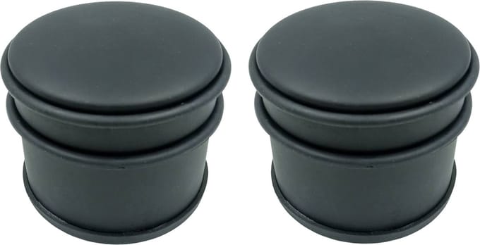 Svenska Living Deurstopper - 2x - rond - mat zwart - 10 x 8 cm - 1 kg