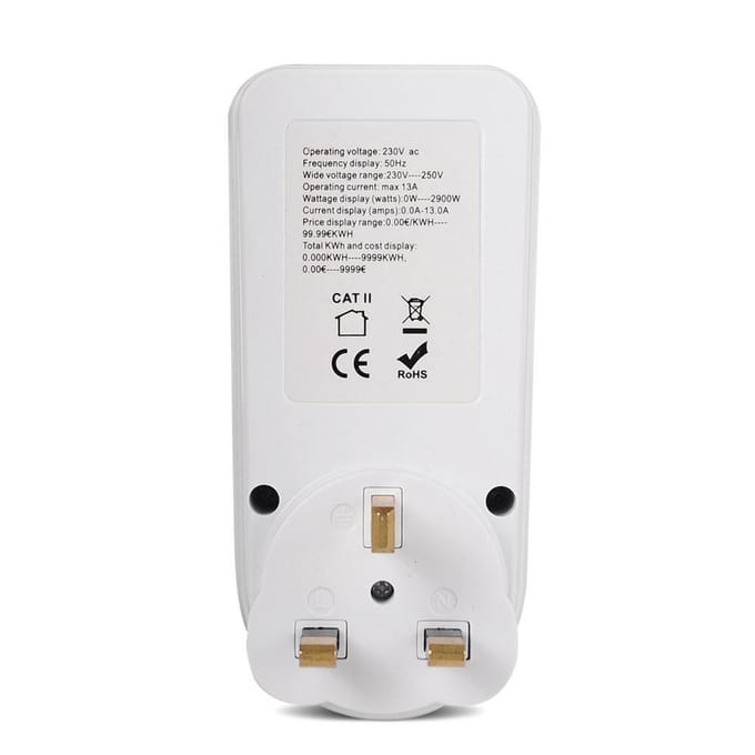 DDS109L Digitale Energiemeter Wattmeter Bewakingsapparaat Wattage Elektriciteit Kwh Vermogensmeting UK Plug