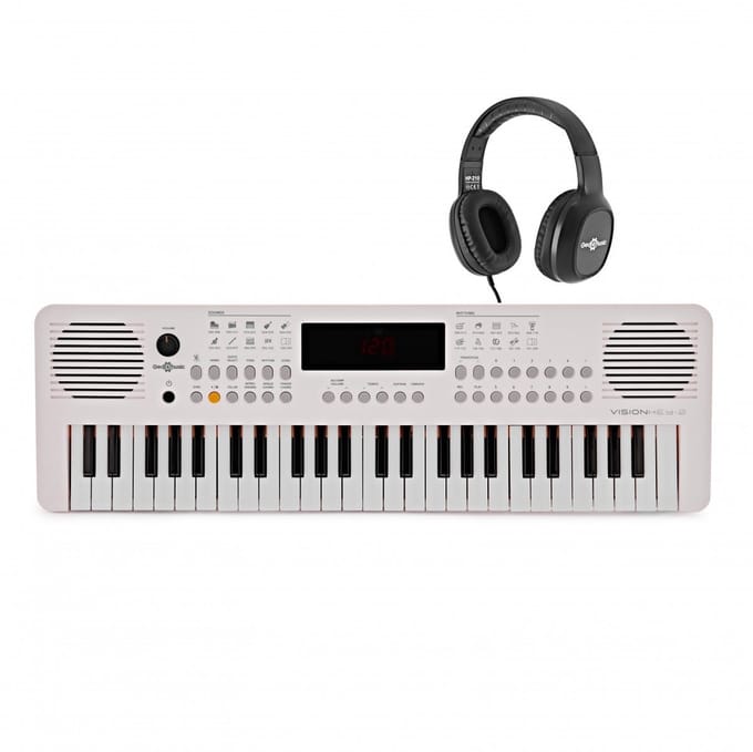 VISIONKEY-2 49-toets Draagbaar Keyboard, Wit en Koptelefoonset