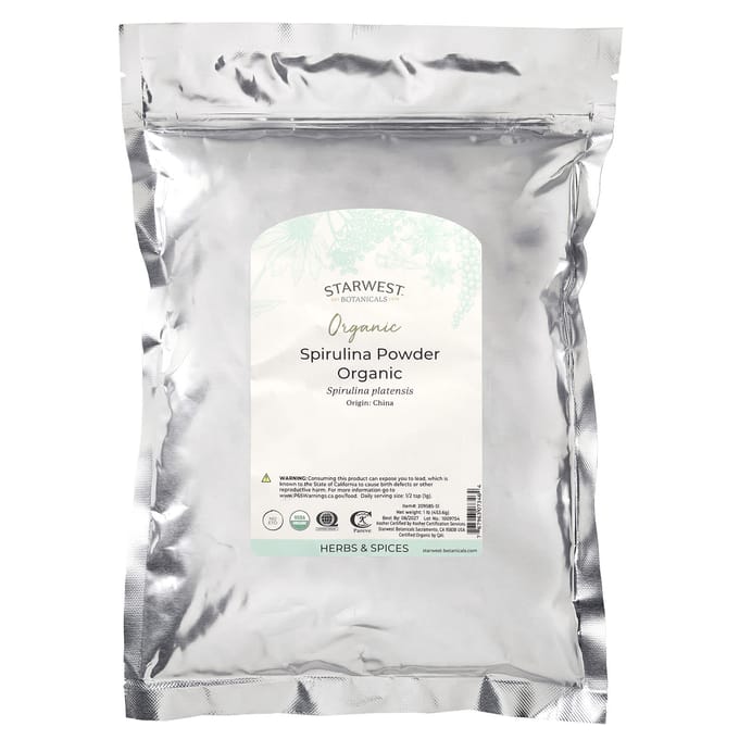Starwest Botanicals, Biologisch Spirulinapoeder, 1 lb (453,6 g)