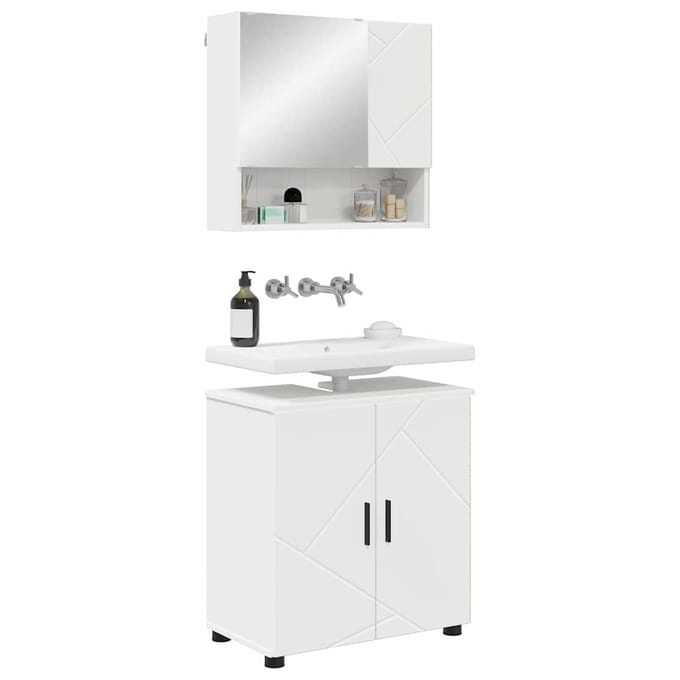 vidaXL - Badkamermeubel - Set - 2 - st - Wit - 61 - x - 35 - x - 64 - cm