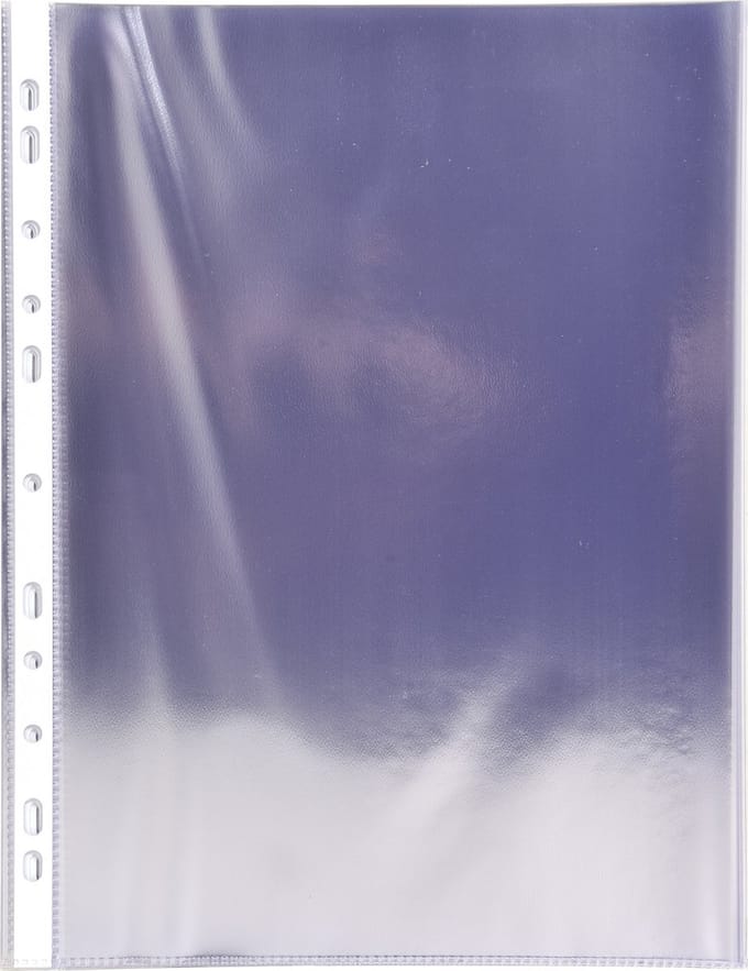 Exacompta 10x Pak van 10 geperforeerde showtassen - gladde PVC - A4 - Transparant - 3195E