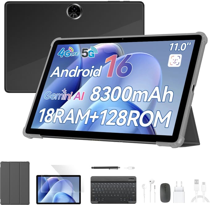 Blackview ZENO5 - Tablet - 11 inch - 32GB RAM - 128GB ROM- 8300mAh- Android 16 - Zwart