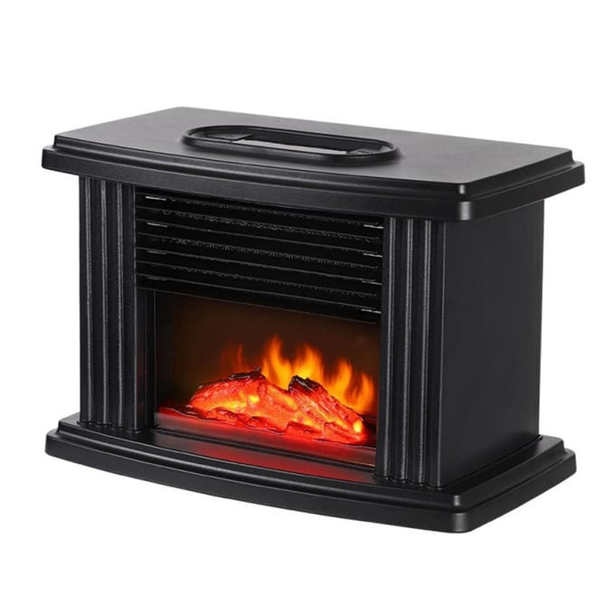 Mini Elektrische Openhaard Kachel Gesimuleerde Vlam Efficiënte Verwarming Stille Werking Draagbare Openhaard black