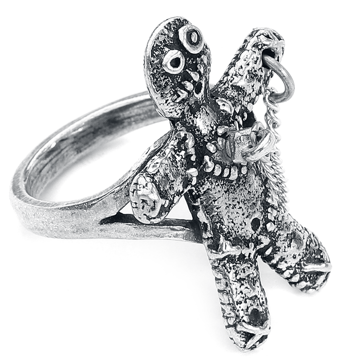Alchemy Gothic - Gothic Ring - Voodoo Doll - voor Vrouwen - zilverkleurig
