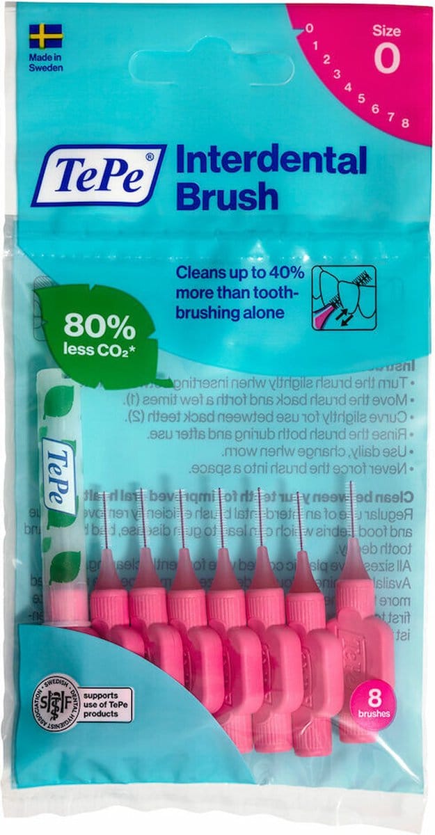 6x TePe Ragers 0,4 mm Roze blister à 8 stuks