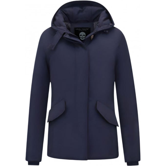Korte jas Vrouwen met Capuchon - 5898 - Blauw