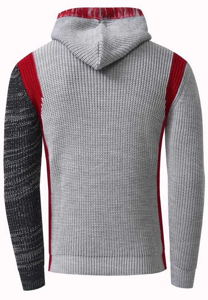 Contrasterende dikke hoodie