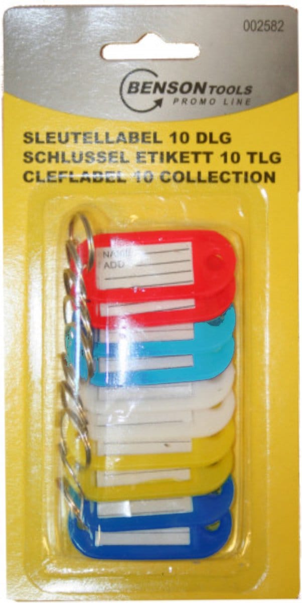 Sleutellabels - Benson - 10 stuks - 5cm x 2,5cm