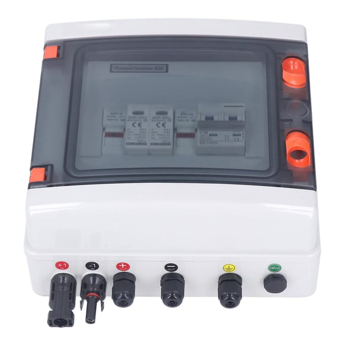 DC1000V PV Combiner Box Waterdicht 1 in 1 Uit Solar Combiner Box met 15A Zekering 16A Stroomonderbreker