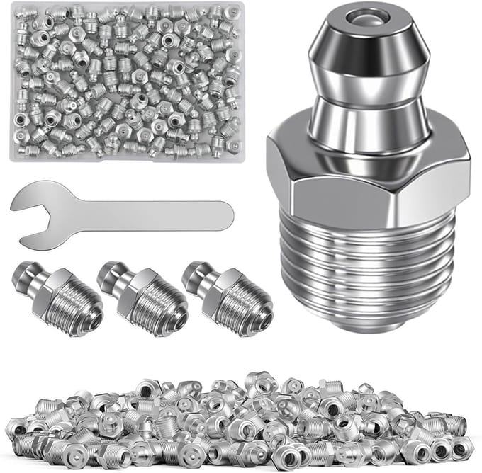 120 Stuks Smeernippels M6x1mm Rechte en Haakse Koppelingen voor Machines