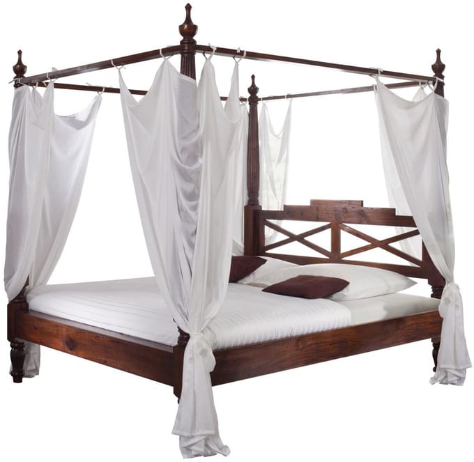 MASSIVMOEBEL24.DE bed OXFORD #244 donkerbruin 140 x 200 cm