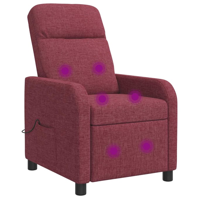 vidaXL - Massage - Relaxstoel - Wijnrood - Stof