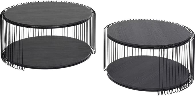 Salontafel Wire Double zwart hout (2/Set) Kare Design
