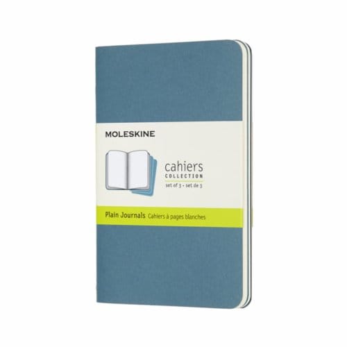 Moleskine cahier journal soft cover pocket brisk blauw blanco à 3 stuks