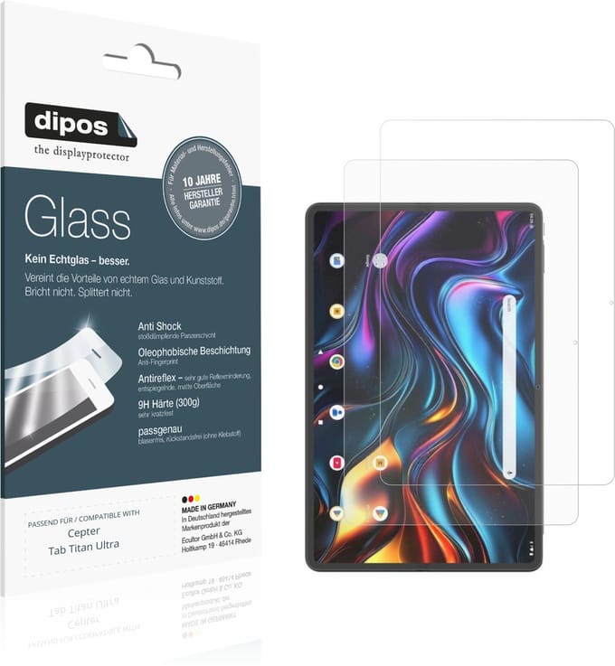 dipos – 2x Matte Pantserfolie geschikt voor Cepter Tab Titan Ultra | 9H Screenprotector