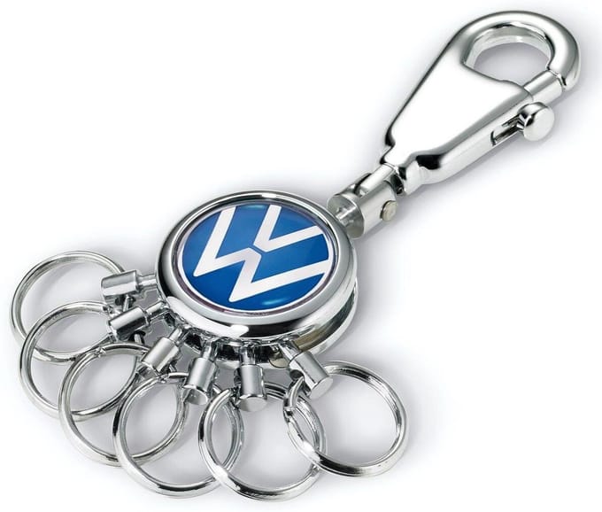 Sleutelhanger met karabijnhaak: Volkswagen Logo, 6 verwisselbare ringen