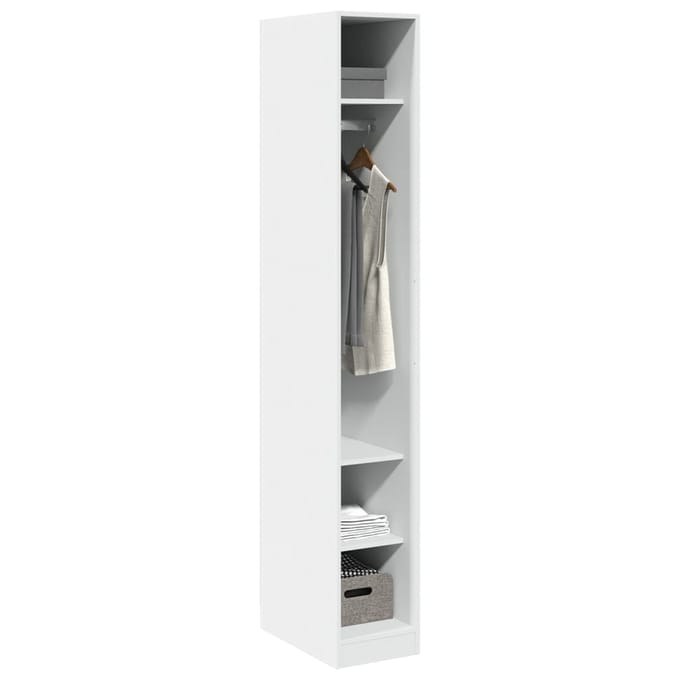 vidaXL - Kledingkast - 30x50x200 - cm - bewerkt - hout - wit