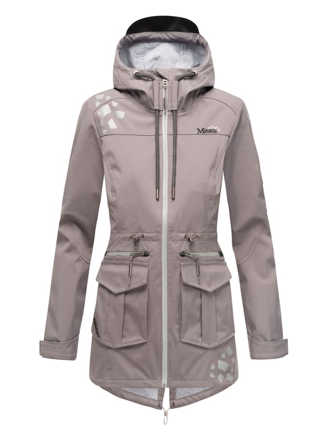 Marikoo dames softshelljas – Ulissaa met capuchon & reflecterende details