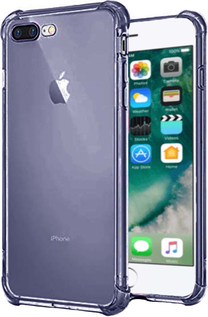 Smartphonica iPhone 7/8 Plus transparant siliconen hoesje - Donkerblauw geschikt voor Apple iPhone 7 Plus;Apple iPhone 8 Plus
