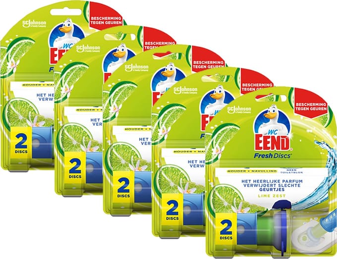 5x WC Eend Fresh Discs Houder Lime 2Discs 11.5 ML