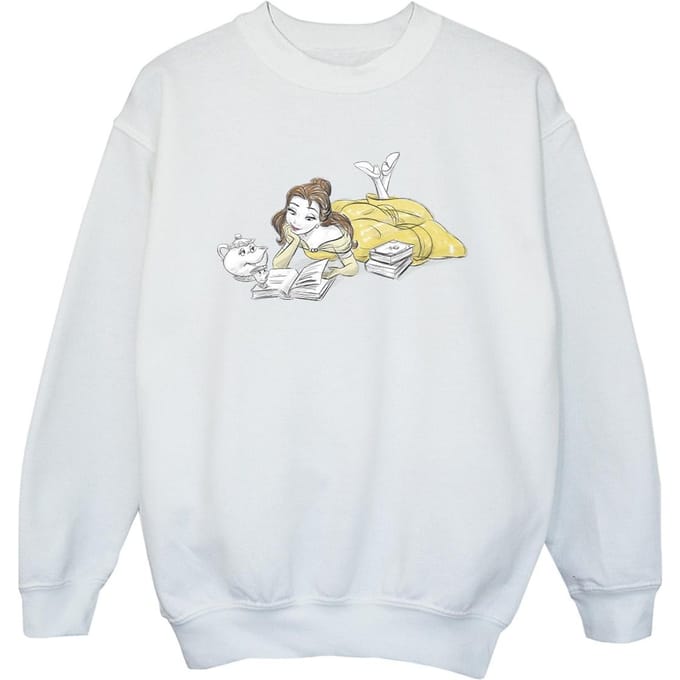 Disney Meisjes Beauty And The Beast Belle Leest Sweatshirt (Wit)