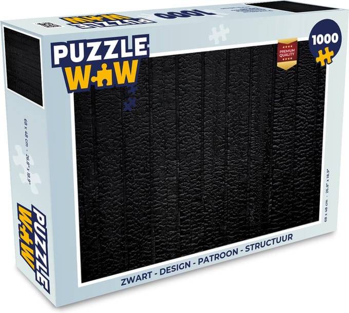 Puzzel Zwart - Design - Structuur - Lederlook - Legpuzzel - Puzzel 1000 stukjes volwassenen