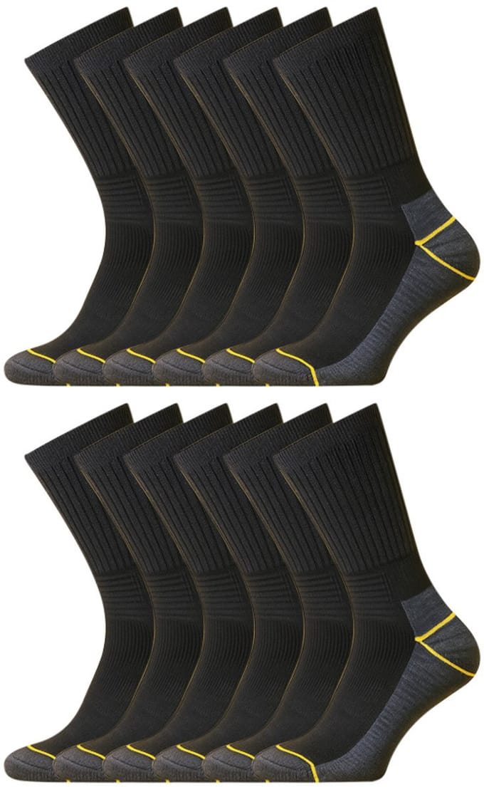Stapp Yellow Werksokken | Blauw | Vochtregulerend En Verstevigd | 12 Paar