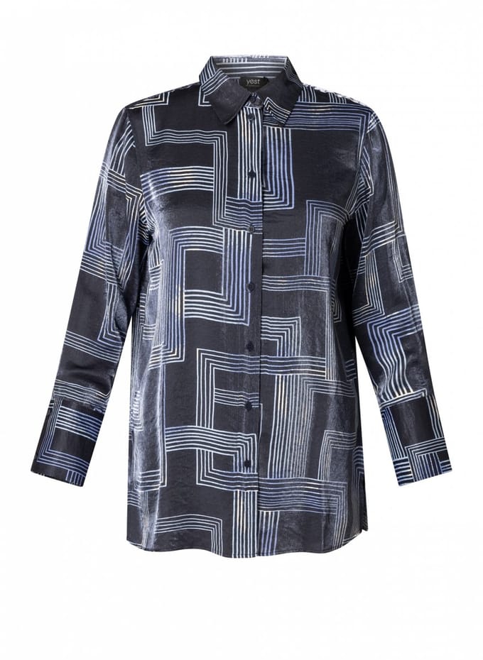 YEST CURVE Fiora Tops - Dark Navy/French Blu - maat 2(50)