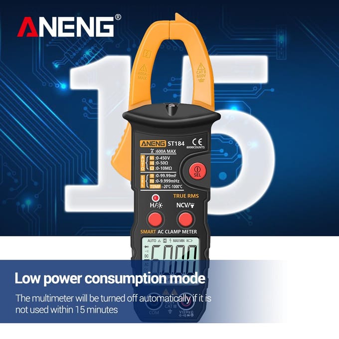 ANENG True RMS Digitale Multimeter Stroomtang DC/AC Spanningsdetector AC Ampèremeter met Ohm